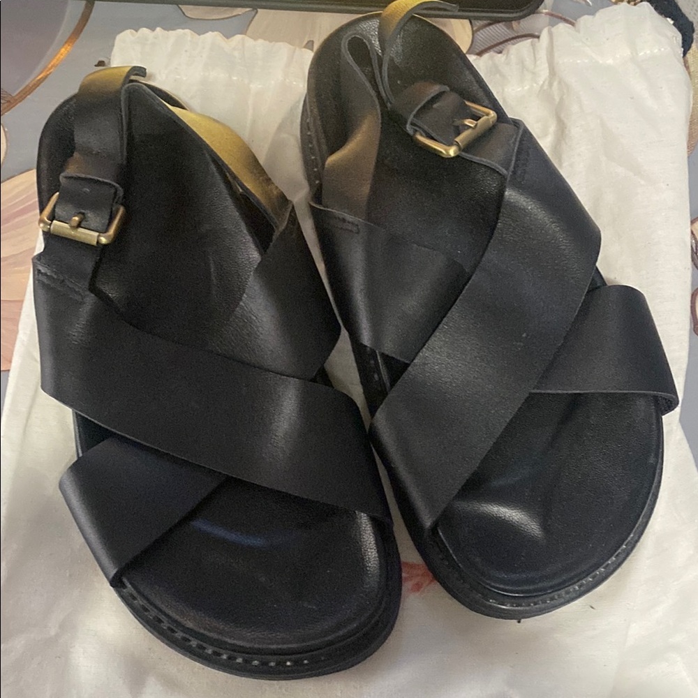 Black Leather Sandals